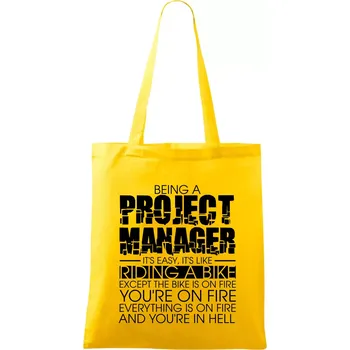 Being A Project Manager - bike - Taška bavlněná - 42 x 38 cm ( Žlutá )