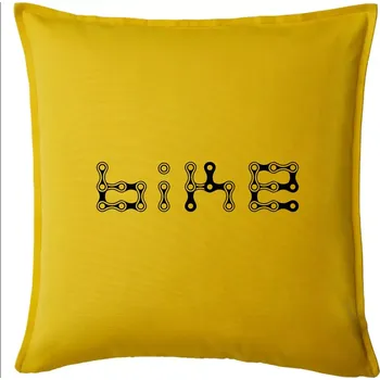 Polštář Bike nápis řetěz - Polštář 50x50 - 50x50 - Pouze potah ( Žlutá )