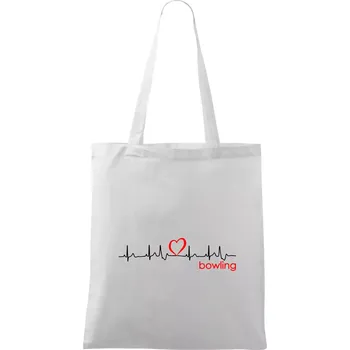 Nákupní taška Moje srdce bije pro Bowling - Taška bavlněná - 42 x 38 cm ( Bílá )
