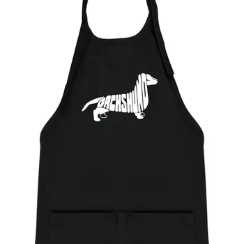 Kuchyňská zástěra Jezevčík - Dachshund - Dětská zástěra na vaření - Univerzální velikost ( Černá )