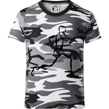 Chlapecké tričko Běžec - Dětské maskáčové triko - 146 cm/10 let ( Šedý maskáč )