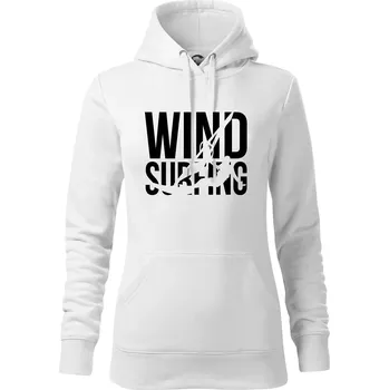 Dámská mikina Windsurfing nápis - Mikina dámská Cape s kapucí - XS ( Bílá )