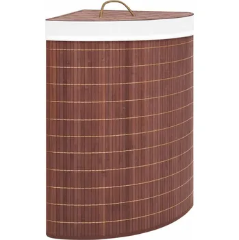Koš na prádlo Bambusový Rohový Koš na Prádlo, Hnědý, 52,3x37x65 cm, 60 L