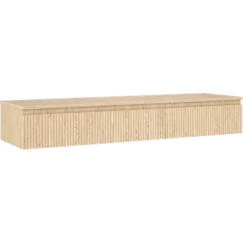 Koupelnový nábytek Mexen Rivel koupelnová skříňka pod umyvadlo 160 cm s deskou, 1 zásuvka, drážkovaná, dub - 91A20-16023-1-BFC81 Koupelnové skříňky