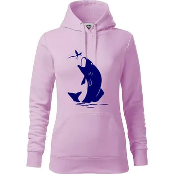 Dámská mikina Ryba - komár - Mikina dámská Cape s kapucí - XS ( Orchid )