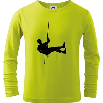 Dětská móda Visící horolezec - Triko dětské Long Sleeve - 158 cm/12 let ( Limetková )