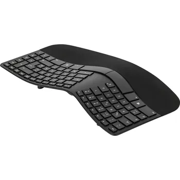 Klávesnice Matias FK413PCD-DE Sculpted Ergonomic Rechargeable Keyboard bezdrátový klávesnice německá, QWERTZ černá ergonomická