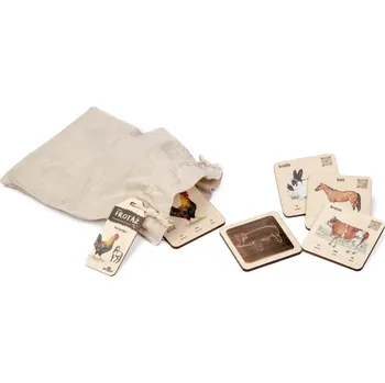 Dřevěná hračka Lesní svět Mini frotážová súprava - Na dvore SK