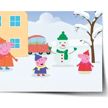 Plakát Sablio Plakát Prasátko Pepina Zima - 60x40 cm