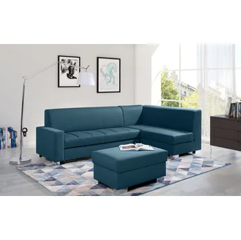 Sedací souprava FALCO Rohová sedací souprava Mix rozkládací modrá