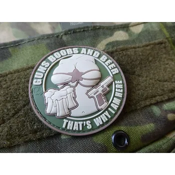 Nášivka GUNS BOOBS AND BEER velcro plast MULTICAM (Nášivka GUNS BOOBS AND BEER velcro plast MULTICAM)