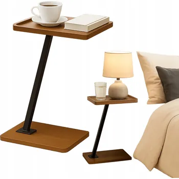 Konferenční stolek ODKLÁDACÍ STOLEK KÁVOVÝ BOČNÍ KULATÝ ROHOVÝ 40x30x55 MDF KOV LOFT