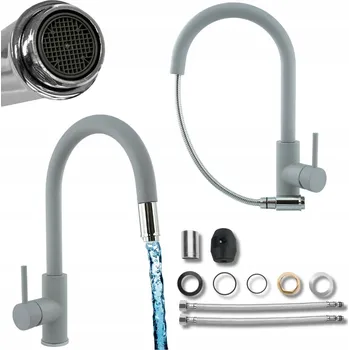 Vodovodní baterie Kuchyňská stojánková baterie Moderno Marcella šedá