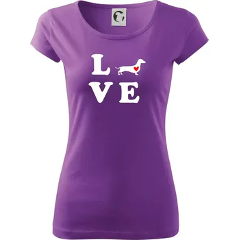 Dámské tričko Jezevčík - Love - Dámské triko Pure - XS ( Fialová )