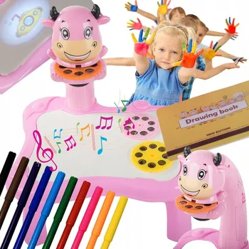 Hračka pro nejmenší Verk 18288 Projektor na malování s příslušenstvím, růžová