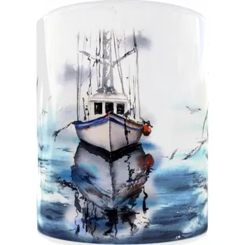 Hrneček 300 ml Olejomalba na hrnku Rybářská loď Moře Rackové