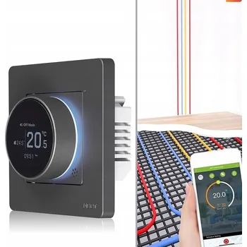 ZigBee Termostat MOES TUYA pro elektrické podlahové topení 16A šedý