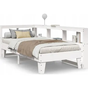 Dětská postel Postel s regálem ve tvaru L, bílá, 208,5 x 93,5 x 80 cm