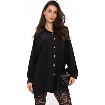 Dámská košile Dámská černá oversize košile dlouhá s ozdobnými knoflíky IT-KS-29022.25