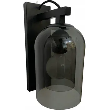 Nástěnné svítidlo Bell - černé nástěnné svítidlo, šedé sklo