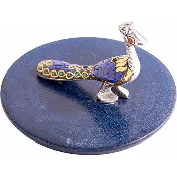 Stojánek z mastku na vonné tyčinky Páv cca 6 x 10 cm