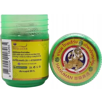 Vonný olej Thajský Suchý Nosní Inhalátor s Kolekcí Thajských Bylin Thai Herb 20g zelený