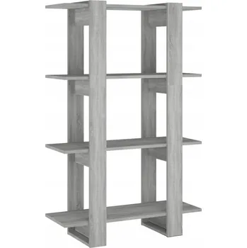 Knihovna Regál Šedý Dub Sonoma z Materiálu na Bázi Dřeva, 80 x 30 x 123,5 cm