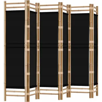 Paraván Klasická bambusová paraván do pokoje, černá, 240x180 cm, 6 panelů