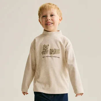 Dětská móda Reserved - Longsleeve s rolákem - béžová - 085FI-08M - 085FI-08M-104