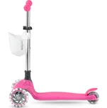 CARIBOO Tříkolová skládací koloběžka s LED kolečky svítící ve tmě Cariboo Ghost RŮŽOVÁ