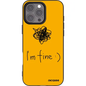 Pouzdro na mobilní telefon Picasee silikonový černý obal pro Apple iPhone 16 Pro Max - I am fine