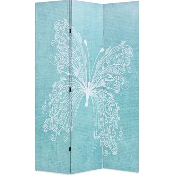 Paraván Paraván s potiskem, Jedlové dřevo, modrý, 120 x 170 cm