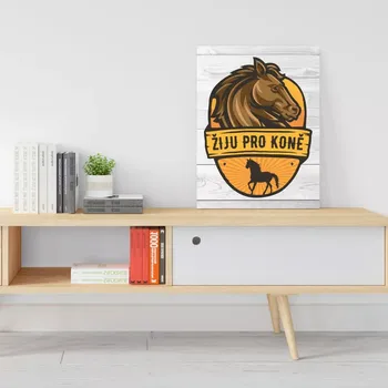 Plechová cedule Sablio Dárková cedulka Žiju pro koně: 30x40 cm
