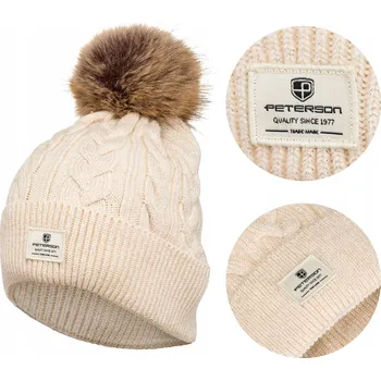 Čepice Peterson čepice beanie béžová, univerzální velikost