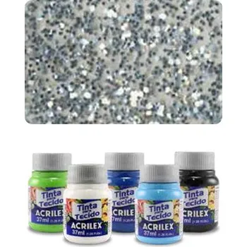 Speciální výtvarná barva ACR Barva na textil 37ml, Glitter Silver