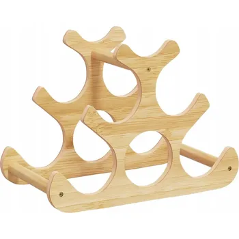 Stojan na víno Stojan na 6 lahví vína z bambusu, 35 x 18 x 25,5 cm, průhledný lak