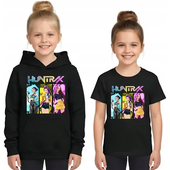 Chlapecká mikina MIKINA TRIČKO HUNTRIX ČERNÁ KPOPOVÁ LOVKYNĚ DÉMONŮ DEMON HUNTERS 122 cm