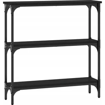 Konferenční stolek Konzolový stolek z dřevěného materiálu s kovovým rámem, černý, 75x2