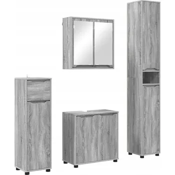 Koupelnový nábytek Sada koupelnového nábytku 4 pcs Šedá Sonoma kompozitní dřevo