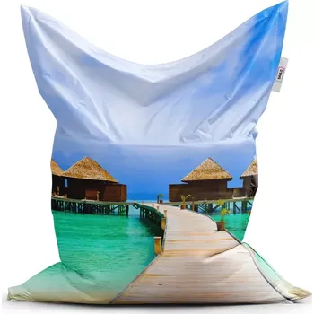 Sedací pytel Sablio Sedací vak Classic Bungalovy na moři - 150x100 cm
