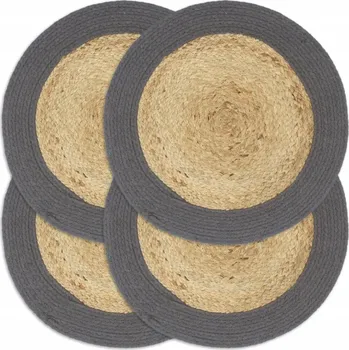 prostírání Ručně Pletené Prostírání na Stůl Juta a Bavlna, Přírodní/Antracitová