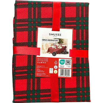 ubrus Vánoční ubrus Smukee 138x240 cm červený kostkovaný