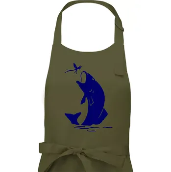 Kuchyňská zástěra Ryba - komár - Dámská zástěra na vaření - Univerzální velikost ( Khaki )