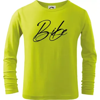 Dětská móda Nápis bike - Triko dětské Long Sleeve - 122 cm/6 let ( Limetková )