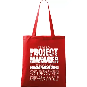Being A Project Manager - bike - Taška bavlněná - 42 x 38 cm ( Červená )