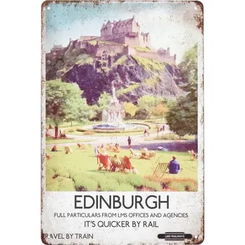 Obraz Plakát Kovová dekorativní cedule retro EDINBURGH