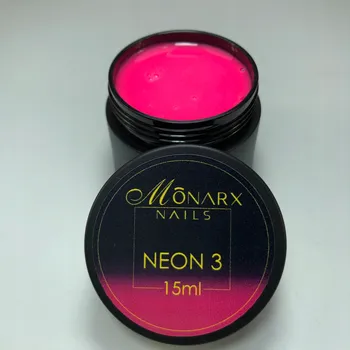 Lak na nehty MONARX NEON GEL 3 V 1 NA NEHTY 15 ML. (BEZ HEMA) 15 ML.
