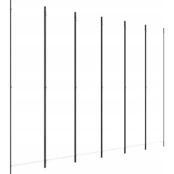 Paraván Paraván skládací z bílé látky, 6 panelů, 300x220 cm, každý panel 46,5x19