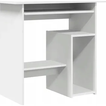Psací stůl Psací stůl s výsuvnou deskou na klávesnici, dřevotříska, bílý, 80 x 45 x 74 cm