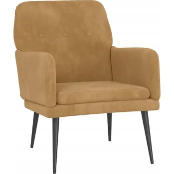 Křeslo Relaxační křeslo sametové hnědé 62x79x79 cm, kov/překližka